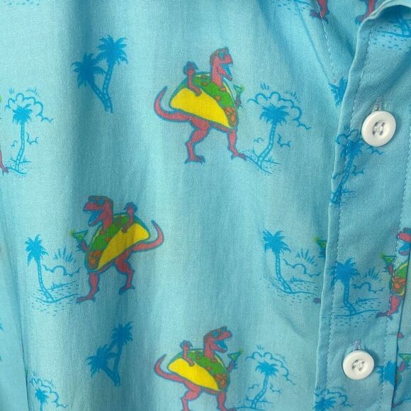 Tipsy Elves Tacosaurus Hawaiian Button Up Shirt NEW Size XL - Picture 6 of 9